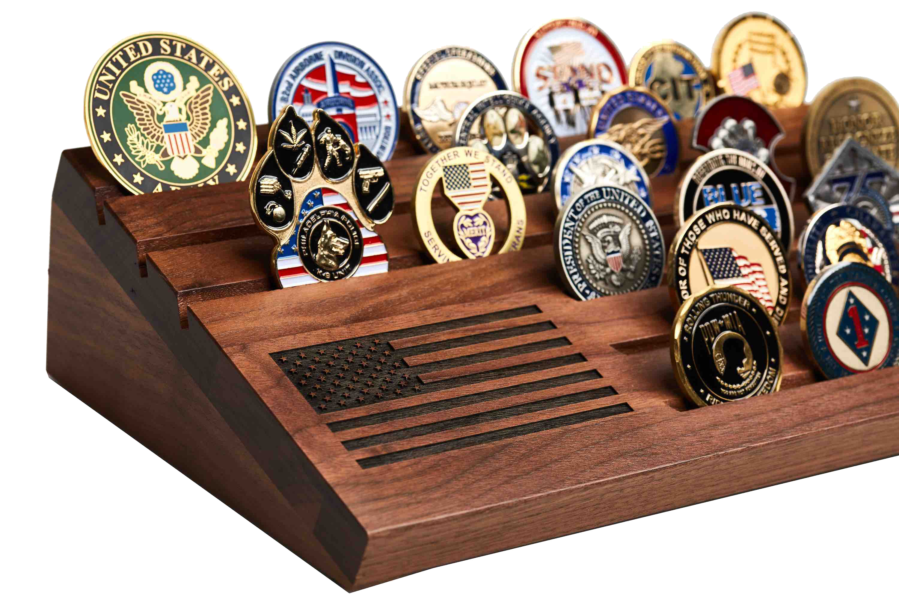 Wooden Desktop Challenge Coin Holder