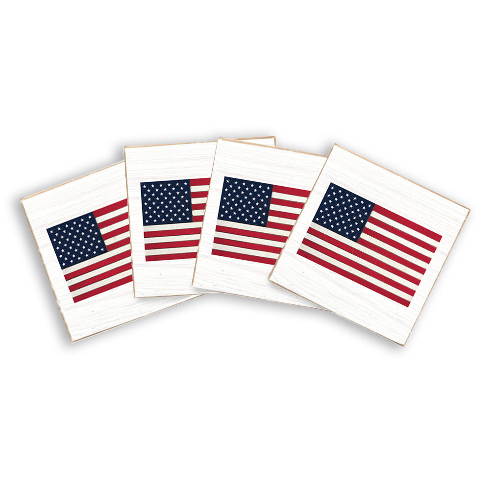 American Flag Coaster Set