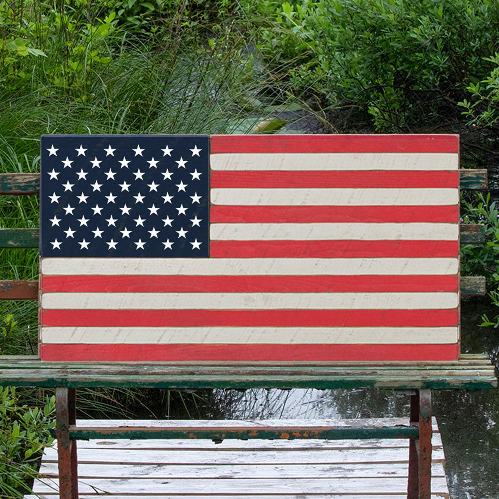 Classic Wooden American Flag