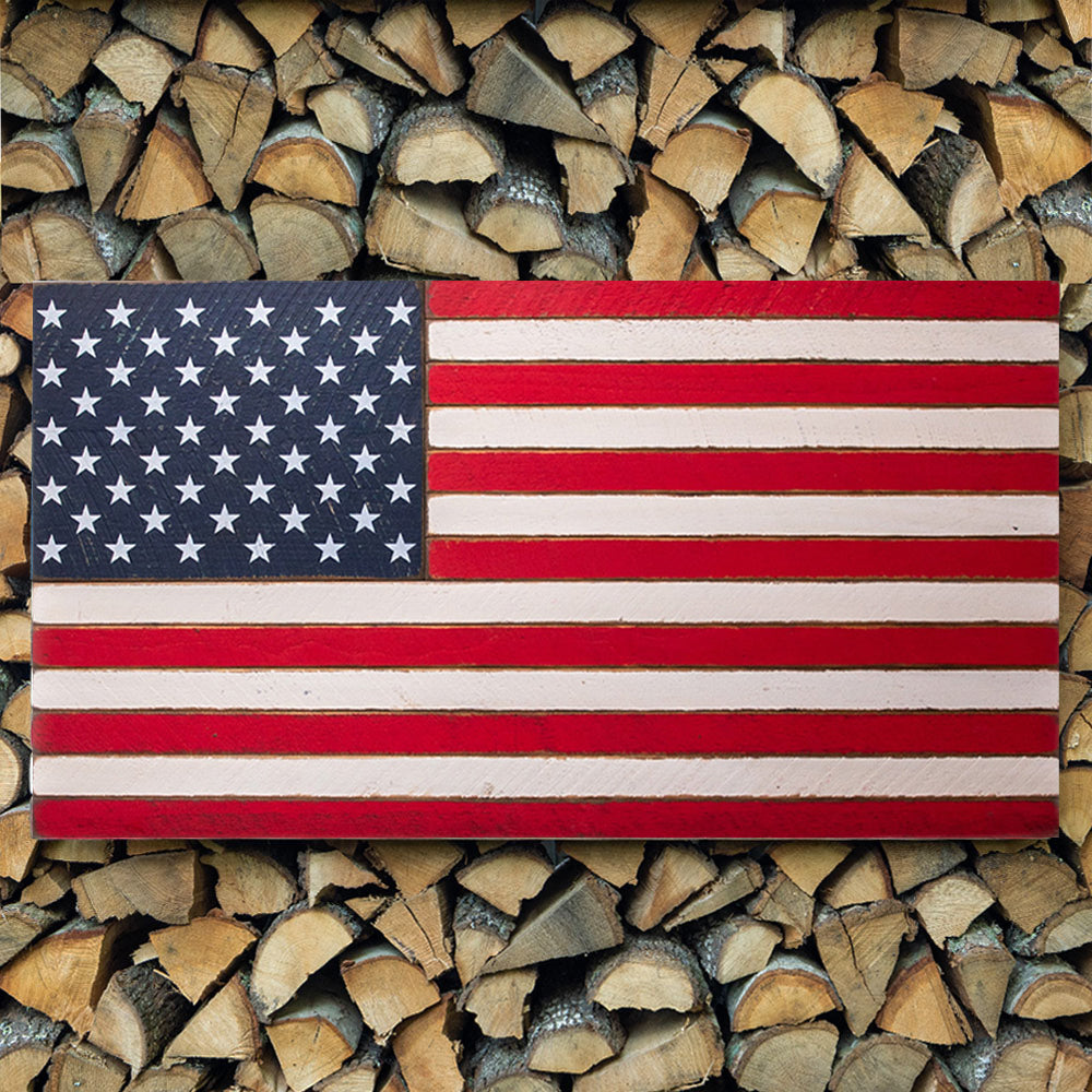 Classic Wooden American Flag