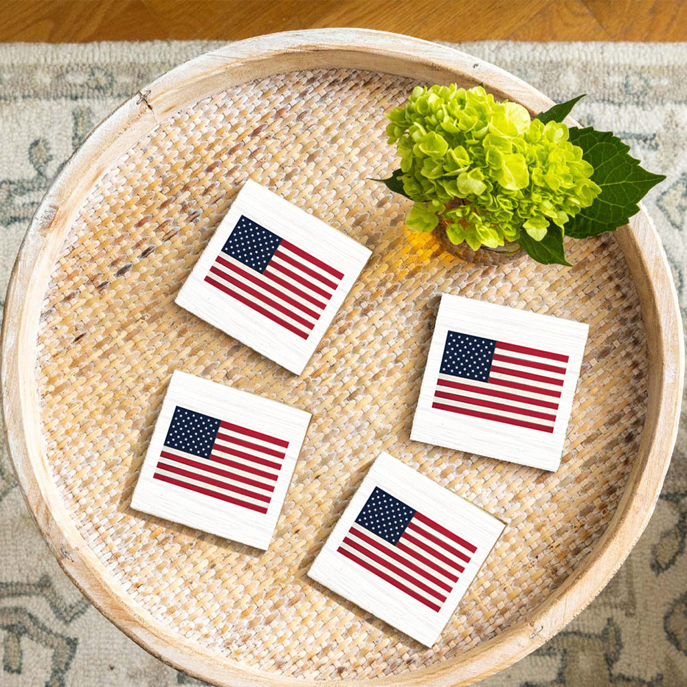 American Flag Coaster Set