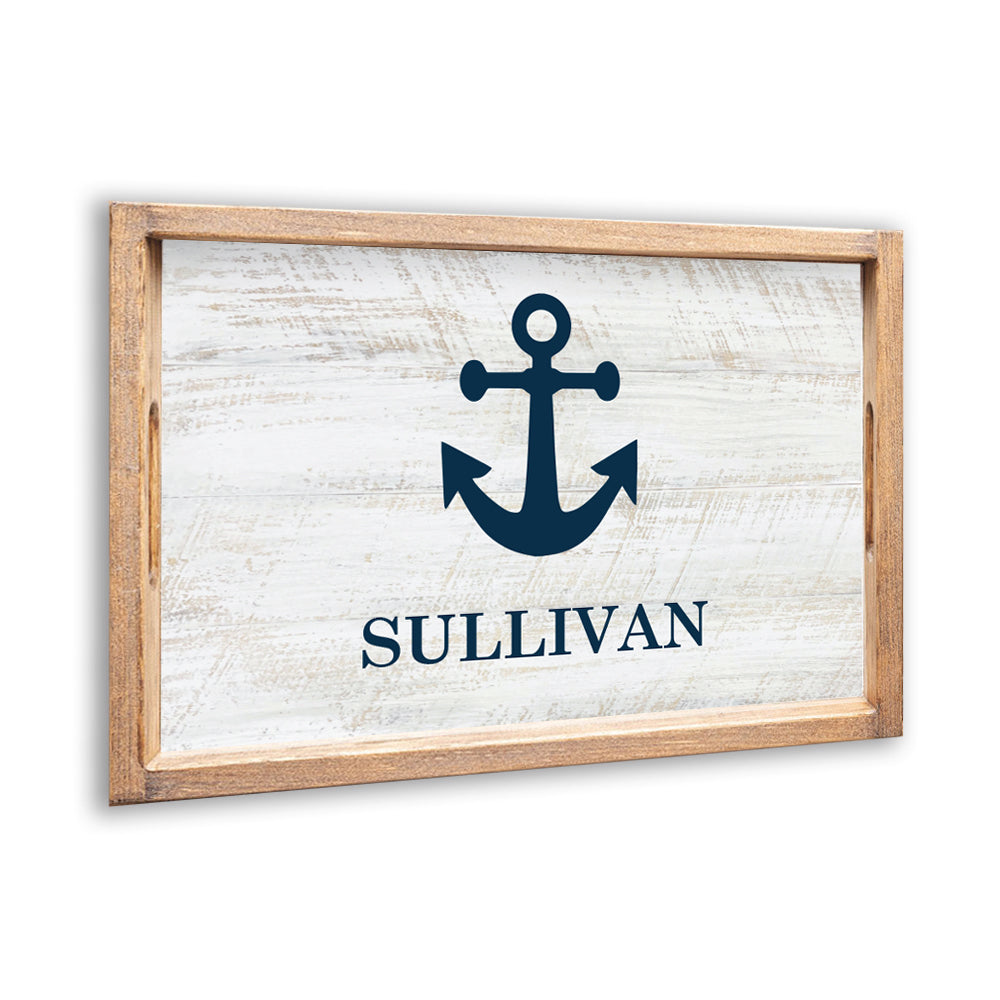 Personalized Anchor Wooden Serving Tray