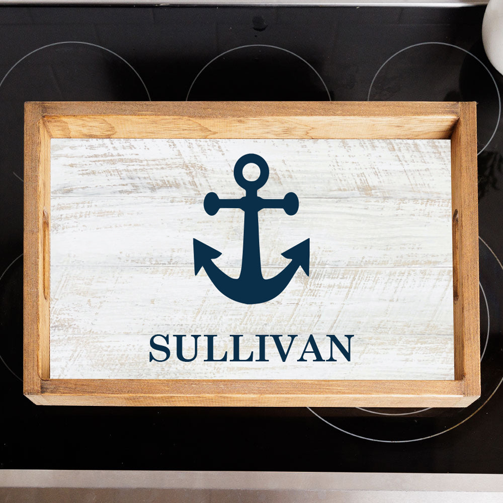 Personalized Anchor Wooden Serving Tray