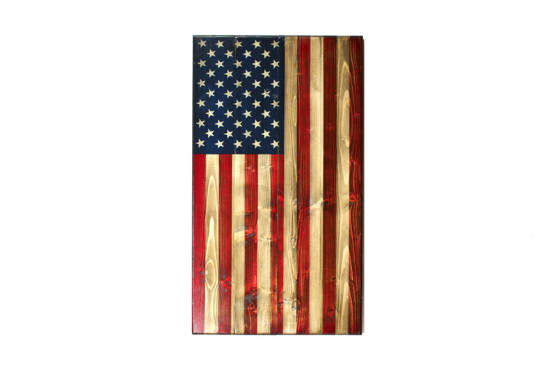 Vertical Wooden American Flag